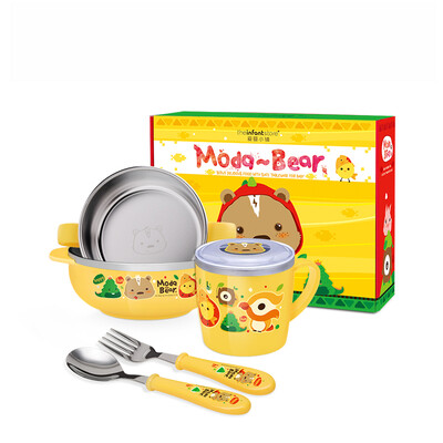 baby baby shop (Korean imports) children's stainless steel tableware 5 sets of baby insulation food supplement bowl baby training meal package gift box
baby baby shop (Korean imports) children's stainless steel tableware 5 sets of baby insulation food supplement bowl baby training meal package gift box