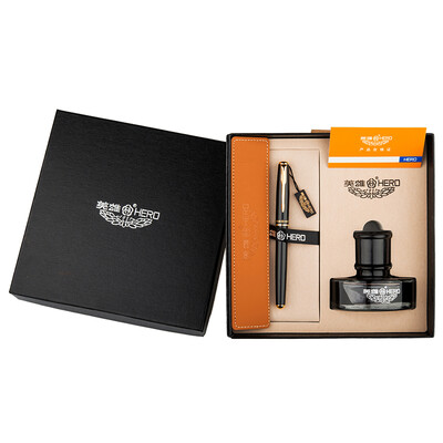 Hero (HERO) 5020 black Liya iridium gold pen (sharp) ink gift set