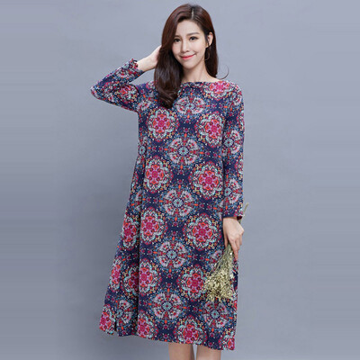 2016 Chinese Style Women Dress Fashion Print Full Pockets Autumn Dress Mid-Calf O-Neck A-Line Dresses
2016 Chinese Style Women Dress Fashion Print Full Pockets Autumn Dress Mid-Calf O-Neck A-Line Dresses