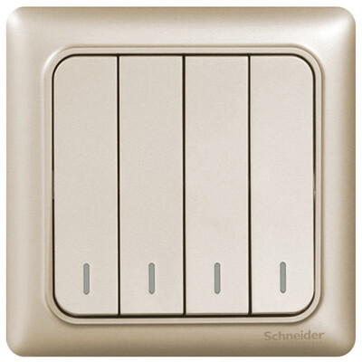 Schneider Schneider switch socket switch panel four open dual control switch Rui Yi series of gold
Schneider Schneider switch socket switch panel four open dual control switch Rui Yi series of gold