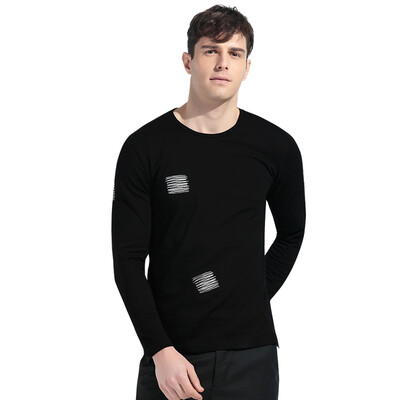 Red beans Hodo men's business casual fashion simple line embroidery craft men's round neck long sleeve T-shirt S5 black 175 / 92A
Red beans Hodo men's business casual fashion simple line embroidery craft men's round neck long sleeve T-shirt S5 black 175 / 92A
