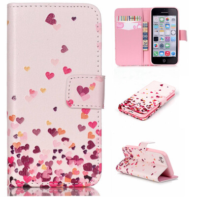 Pink Heart Design PU Leather Flip Cover Wallet Card Holder Case for IPHONE 5C 
Pink Heart Design PU Leather Flip Cover Wallet Card Holder Case for IPHONE 5C