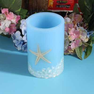 Seastar&Shell Flameless Led Pillar Candle with TimerBattery Operated 4x6 Inches Blue
Seastar&Shell Flameless Led Pillar Candle with TimerBattery Operated 4x6 Inches Blue