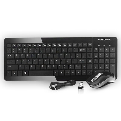 Общая запись (Conson) CS6500 2 заменяющих литиевая версия беспроводной оптической мыши и клавиатуры установить тонкий белый общий Intelligent Sleep 
Общая запись (Conson) CS6500 2 заменяющих литиевая версия беспроводной оптической мыши и клавиатуры установить тонкий белый общий Intelligent Sleep