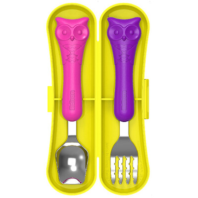 Edison Edison Owl Tableware Set (Childhood) - Pink Purple