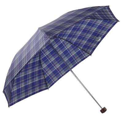 

[супермаркет] Jingdong Са Джлен стиль клетчатой ​​зонтик неба зонтик тройные светло-голубой стальной усиленный стальные стержни 33