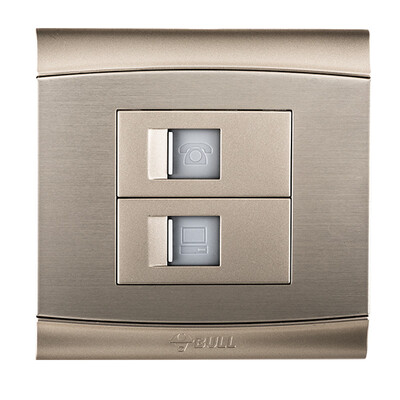 Bull BULL switch socket G19 series two computer with telephone socket 86 type panel G19T212 champagne gold
Bull BULL switch socket G19 series two computer with telephone socket 86 type panel G19T212 champagne gold