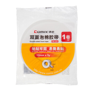 COMIX) PM1205 double-sided foam tape sponge tape foam tape 12mm * 5y (4.57 meters) 24 rolls / bag
COMIX) PM1205 double-sided foam tape sponge tape foam tape 12mm * 5y (4.57 meters) 24 rolls / bag