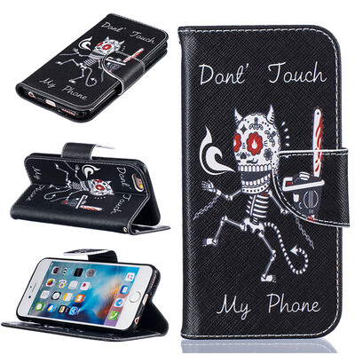 Bone Design PU Leather Flip Cover Wallet Card Holder Case for IPHONE 6/6S