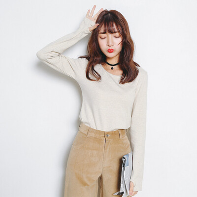 CITYPLUS simple long-sleeved casual wild wear finger sleeve bottom wear T-shirt CWTC172271 meters gray all yards
CITYPLUS simple long-sleeved casual wild wear finger sleeve bottom wear T-shirt CWTC172271 meters gray all yards