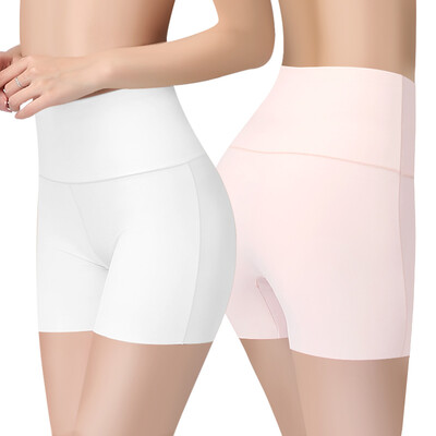 The United States&Ya Ting 2 high waist ice silk safety pants ladies underwear a seamless cotton crotch underwear female white pink