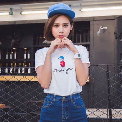 Long Yue Women Uncle Shooter Short Sleeve T-Shirt Letter Print Cartoon LWTD173207 White
Long Yue Women Uncle Shooter Short Sleeve T-Shirt Letter Print Cartoon LWTD173207 White