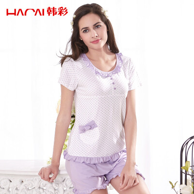 Han Choi HACAI pajamas women short-sleeved modal cotton lotus leaf female home service suit light purple 175100 XXL
Han Choi HACAI pajamas women short-sleeved modal cotton lotus leaf female home service suit light purple 175100 XXL