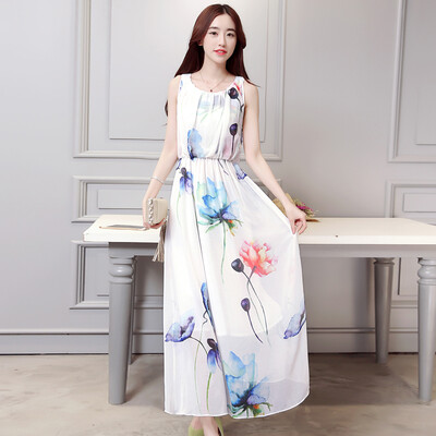 A morning morning 2017 women&39s Korean version of the chiffon print dress in the long section of the beach skirt sleeveless dress spring&summer S62A0074 white
A morning morning 2017 women&39s Korean version of the chiffon print dress in the long section of the beach skirt sleeveless dress spring&summer S62A0074 white
