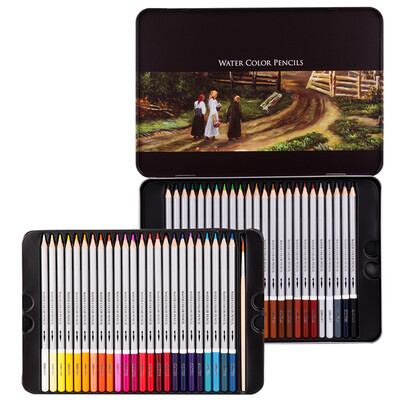 Deli 6518 24-color water-soluble color pencil water-soluble color lead 24 color box set (with a brush
Deli 6518 24-color water-soluble color pencil water-soluble color lead 24 color box set (with a brush