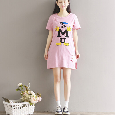 City plus CITYPLUS art fresh hole cartoon printing open fork short sleeve skirt t-shirt CWTD173157 lotus color all code
City plus CITYPLUS art fresh hole cartoon printing open fork short sleeve skirt t-shirt CWTD173157 lotus color all code