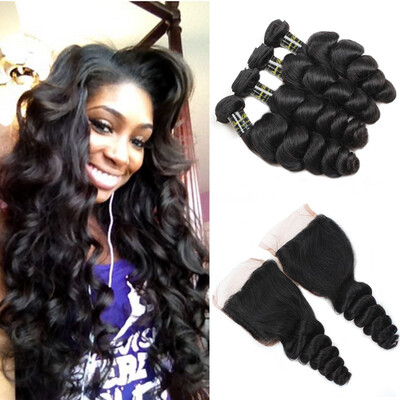New Top Sale 4Bundles Malaysian Virgin Human Hair Loose Wave With 1pc 4*4 Free Part Lace Closure Loose Wave Nautral Color
New Top Sale 4Bundles Malaysian Virgin Human Hair Loose Wave With 1pc 4*4 Free Part Lace Closure Loose Wave Nautral Color