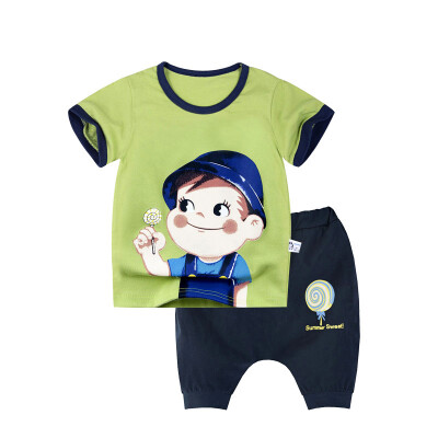 Yue Tong Lai children's suit summer boy short-sleeved T-shirt harem pants summer suit Y1634 green lollipop 160
Yue Tong Lai children's suit summer boy short-sleeved T-shirt harem pants summer suit Y1634 green lollipop 160