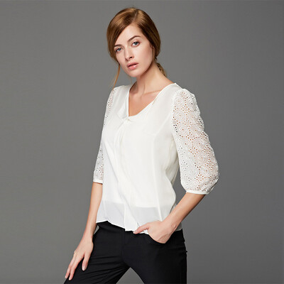 Ruibi Ka (Marc Rebecca) шелковая вышивка шить полая белая рубашка 51011T код S
Ruibi Ka (Marc Rebecca) шелковая вышивка шить полая белая рубашка 51011T код S