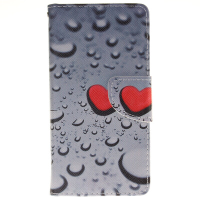 Heart-shaped waterdrop Design PU Leather Flip Cover Wallet Card Holder Case for HUAWEI P8 Lite