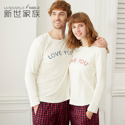 Mirage family couple pajamas pure cotton autumn long sleeve letters home service XB57049 beige
Mirage family couple pajamas pure cotton autumn long sleeve letters home service XB57049 beige