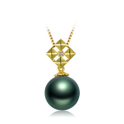 Beijing Run Pearl Ni 10.5-11mmG18K gold inlaid round black pearl pendant with diamonds
Beijing Run Pearl Ni 10.5-11mmG18K gold inlaid round black pearl pendant with diamonds