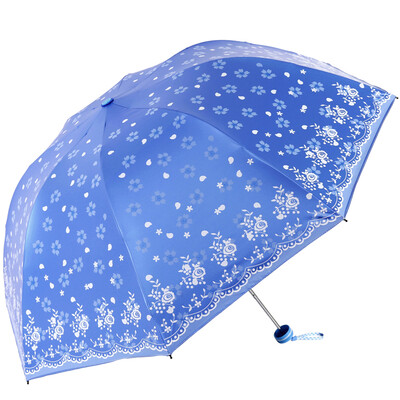 Paradise umbrella UPF50 Fallen day full shade mercerized velvet lotus three fold sunny umbrella 33397E days blue
Paradise umbrella UPF50 Fallen day full shade mercerized velvet lotus three fold sunny umbrella 33397E days blue