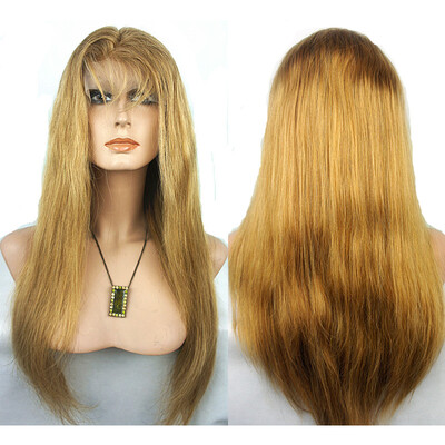 NLW European virgin human hair Lace front wigs 27 Dark blonde color Silk straight wigs with baby hair
NLW European virgin human hair Lace front wigs 27 Dark blonde color Silk straight wigs with baby hair