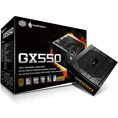CoolerMaster rated 550W GX550 gaming desktop power supply 80PLUS bronze SRC DC2DC architecture all-Japanese capacitors five-year warranty
CoolerMaster rated 550W GX550 gaming desktop power supply 80PLUS bronze SRC DC2DC architecture all-Japanese capacitors five-year warranty