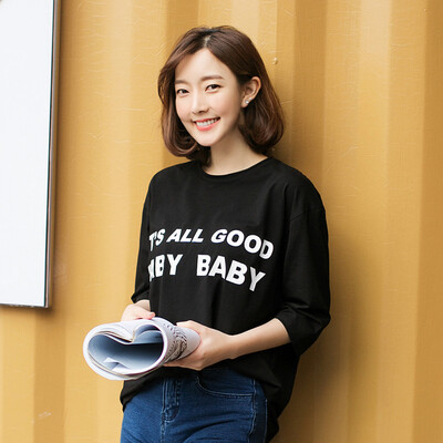 VIVAHEART Korean casual fashion loose letter ladies t-shirt tide tide VWTD172451 black
VIVAHEART Korean casual fashion loose letter ladies t-shirt tide tide VWTD172451 black