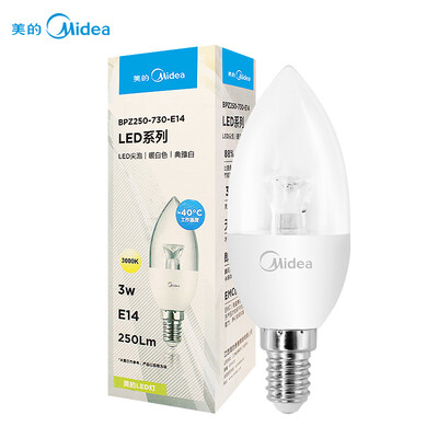 Midea (Midea) LED light bulb candle tip 3W E14 small screw mouth 3000K warm white single loaded
Midea (Midea) LED light bulb candle tip 3W E14 small screw mouth 3000K warm white single loaded