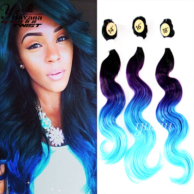 4pcs Ombre Synthetic Hair Weave Hair Extensions Ombre Hair Body Weave14" 16" 18" With 14" Top Closure T1BBlue
4pcs Ombre Synthetic Hair Weave Hair Extensions Ombre Hair Body Weave14" 16" 18" With 14" Top Closure T1BBlue