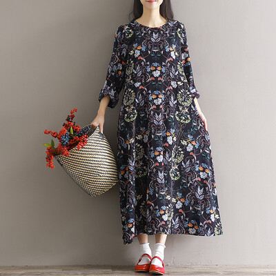 CITYPLUS Arts и Sena Women's Retro Round Collar Flower Print Шифон Loose Large Size One Long Dress CWQZ172457 Цвет L
CITYPLUS Arts и Sena Women's Retro Round Collar Flower Print Шифон Loose Large Size One Long Dress CWQZ172457 Цвет L