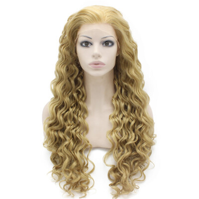 Iwona Synthetic Hair Lace Front Long Curly Ash Blond Wig