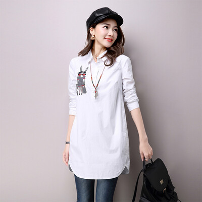 KuoyiHouse 7009 long paragraph clothing loose large size retro cartoon embroidery long-sleeved shirt female white
KuoyiHouse 7009 long paragraph clothing loose large size retro cartoon embroidery long-sleeved shirt female white