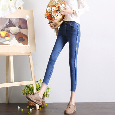 CITYPLUS Felt hit color pencil elastic high waist feet nine points jeans CWKN172462 dark blue
CITYPLUS Felt hit color pencil elastic high waist feet nine points jeans CWKN172462 dark blue