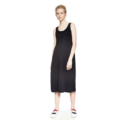 UR Молодое Женское простое без бретелек дышащее платье H-типа YL18R7BN2000 глубокое черное M 
UR Молодое Женское простое без бретелек дышащее платье H-типа YL18R7BN2000 глубокое черное M