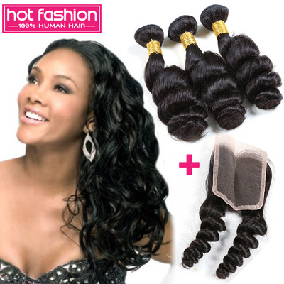 8A Brazilian Loose Wave With Closure Brazilian Virgin Hair 3 Bundles With Closure Hot Fashion Brazilian Loose Wave Human Hair
8A Brazilian Loose Wave With Closure Brazilian Virgin Hair 3 Bundles With Closure Hot Fashion Brazilian Loose Wave Human Hair