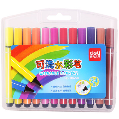 Delicate deli 70658 can be washed 24 color watercolor pen painted pen thick triangular bar boxed
Delicate deli 70658 can be washed 24 color watercolor pen painted pen thick triangular bar boxed