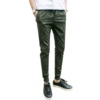 GEEDO Casual Pants Spring Summer & Autumn Youth Casual Pants Male Slim Stretch Trousers Camouflage Pantyhose 1721 Army Green 3XL