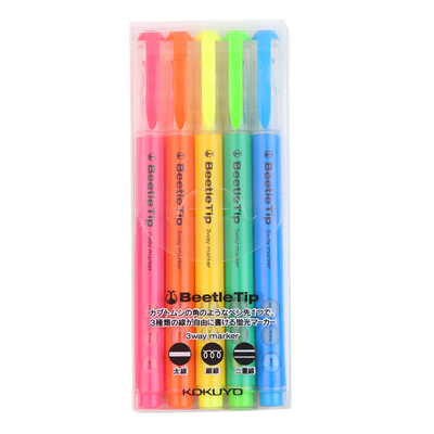 KOKUYO Beetle Tip Beetle double-headed fluorescent marker mixed colors 5 sticks PM-L301-5S
KOKUYO Beetle Tip Beetle double-headed fluorescent marker mixed colors 5 sticks PM-L301-5S