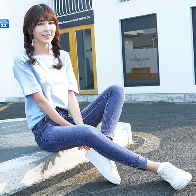 VIVAHEART Korean fashion low waist wear spot pattern small feet cowboy nine pants female VWKN172435 blue 26
VIVAHEART Korean fashion low waist wear spot pattern small feet cowboy nine pants female VWKN172435 blue 26