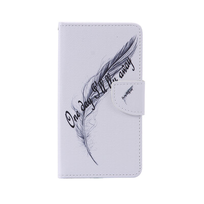 Feather Design PU Leather Flip Cover Wallet Card Holder Case for LG LS770