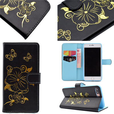 Черная горячая штамповка фольги Золотой дизайн PU кожа флип крышку кошелек карты держатель чехол для iPhone 7 Plus 
Черная горячая штамповка фольги Золотой дизайн PU кожа флип крышку кошелек карты держатель чехол для iPhone 7 Plus