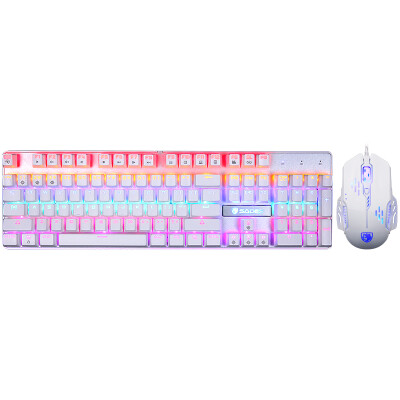 Saisi (Sades) Pixie mouse and keyboard set of computer games mechanical keyboard mouse set colorful Wrangler style Jedi survival to eat chicken weapon (white mixed black
Saisi (Sades) Pixie mouse and keyboard set of computer games mechanical keyboard mouse set colorful Wrangler style Jedi survival to eat chicken weapon (white mixed black