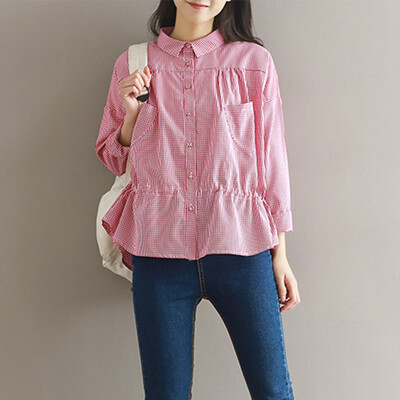CITYPLUS Sen female literature Fan Xiaoqing new pleated waist wide lattice backing shirt CWCS172253 red
CITYPLUS Sen female literature Fan Xiaoqing new pleated waist wide lattice backing shirt CWCS172253 red