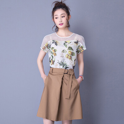 JIANZHI 2017 Summer New Women's Fashion Print Slim Shiffon Shirt T-Shirt Женская юбка с коротким рукавом Юбка платье 17X1522 Camel L
JIANZHI 2017 Summer New Women's Fashion Print Slim Shiffon Shirt T-Shirt Женская юбка с коротким рукавом Юбка платье 17X1522 Camel L