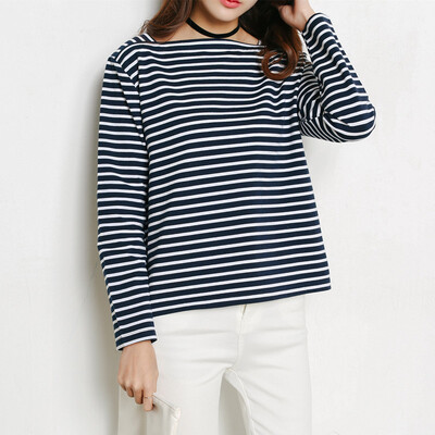 CITYPLUS text of the word collar striped long-sleeved backing T shirt CWTC172270 black stripes are all white
CITYPLUS text of the word collar striped long-sleeved backing T shirt CWTC172270 black stripes are all white