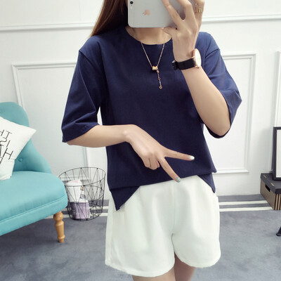 VIVAHEART Korean casual fashion solid color round neck t-shirt short-sleeved jacket female VWTD174138 possession of blue S
VIVAHEART Korean casual fashion solid color round neck t-shirt short-sleeved jacket female VWTD174138 possession of blue S