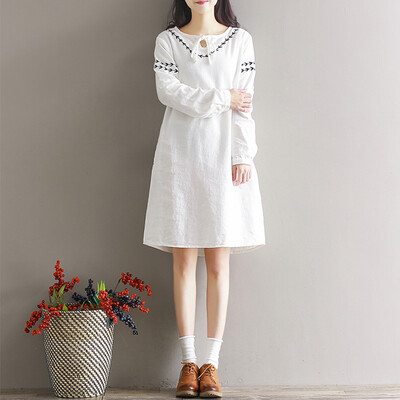 CITYPLUS Art Retro Round Collar With Embroidered Cotton and Cotton One Piece CWQZ172471 White
CITYPLUS Art Retro Round Collar With Embroidered Cotton and Cotton One Piece CWQZ172471 White